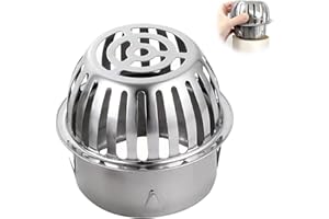 STILLWEN Siphon Sol Convexe en Acier Inoxydable, 1 Pcs Drain Gouttières Filtrantes, Filtre de Gouttière en Acier Inoxydable pour Les Drains Anti Blocage des Balcons, Salles Bains, Cours Extérieures (83mm)