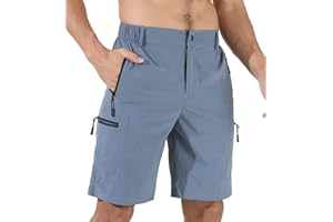 Suwangi Men's Cargo Hiking Shorts Outdoor Lightweight Quick-Dry Shorts Golf Walking Climbing Fishing Short with Zipper Pockets