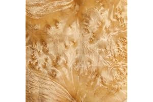 Aibote 4pcs Handmade Burma Golden Camphor Burl Wood Veneer Restoration Sheets Natural Wooden Sticker DIY Material(Overall Size:4x33x29CM)(Flat Cut)