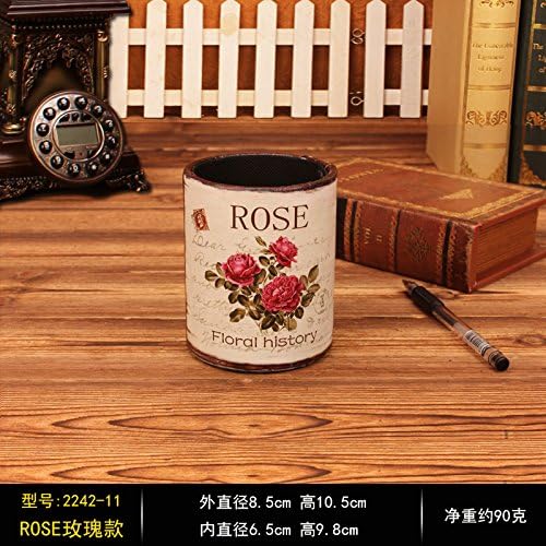 JWBT Creative student desk stationery pen desktop retro fashion personality lovely decoration European storage tube,Pink ROSE roses
