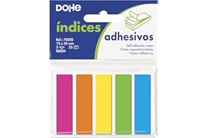 DOHE 75020 – blister 25 sztuk samoprzylepnych karteczek z notatkami, neonowe, 12 x 45 cm