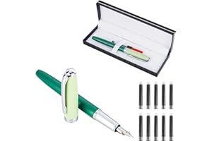 bssmmai Contrast Colour Fountain Pen Set - Medium Nib, Fancy Fountain Pens for Writing,Includes 10 Ink Cartridges&Ink Converter, Nice Pen Gifts for Men and Women