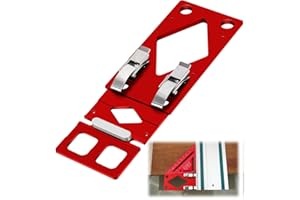 ZHEHNSA Angle Stop Guide Rail, CNC Machined 90° Stop with Edge Guide, Guide Clamp for Electric Circular Saws Woodworking, Compatible with Festool and Makita Guide Rail