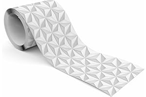 Muralo - Selbstklebende Bordüre - Tapetenbordüre Wandbördure - Dekorative Wandtatto für Wände, Möbel, Decken, Tapeten, Wandverkleidungen, Türen - Dreidimensionale Dreiecke - Br.10cm x Hö.300cm