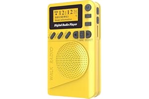SIHUADON Dab/Dab Digital FM Radio Portable Radio avec Recharge USB sur Secteur Et sur Batterie avec Un Lecteur Mp3 Jaune