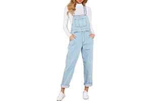 Vetinee Womens Classic Adjustable Straps Pockets Denim Bib Overalls Jeans Pants Jumpsuits
