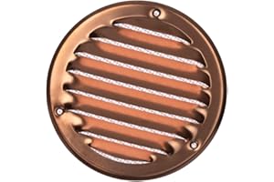 EUROPLAST Ø 100mm Griglia di Ventilazione con Zanzariera - Griglie D'Aerazione in Metallo - Rame