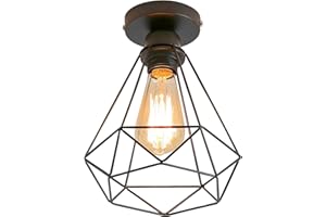 RISERVA Lampy sufitowe w stylu vintage, oprawka E27, metalowa lampa sufitowa, półpłynna
