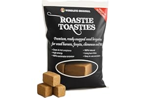 TOPLINE Roastie-Toastie Fire Heat Logs - Ultra Dry Compressed Fire Logs for Wood Burners, Open Fires, Multi-Fuel Stoves. Planet-Friendly Wood Briquettes. Made in Scotland. 20Kg