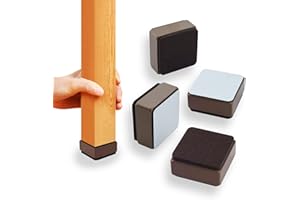 SURIEEN 4 Stück Karbonstahl Möbelerhöhung 3 cm Hoch, Selbstklebende Möbelerhöhung, 60x32mm, Möbelfüße zum Kleben, Möbelerhöher für Sofa Couch Tisch Schrank Bett Schreibtisch Erhöhung (Braun/Quadrat)