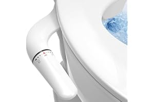 W WITHLENT Bidet Toilette WC - Pulvérisateur Bidet Toilette Japonaise Buse cachée Non Électrique, double buse, nettoyage avant et arrière, embout WC, douche fesses, taharet (gris argenté)