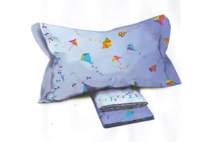 PERLARARA Basic Line - Completo Lenzuola Singole Cotone | Lenzuolo Sopra 150x295 cm | Completo Singolo 1 Piazza Venere | Set Lenzuola Singolo Fantasia Kite - A894