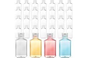 Frcctre 60 Stück 57 ml leere Kunststoff-Reiseflaschen, tragbare transparente Kunststoffflaschen mit Klappdeckel, nachfüllbare PET-Flaschen für Händedesinfektionsmittel, Kosmetik, BPA-frei