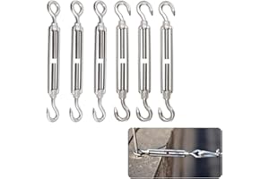 Dadazhenxuan Spannschloss M6 Drahtspanner Set,Verstellbare Spannschlösser,Spannhaken für Sonnensegel,Zaunspanner mit Schraube,Spannschlösser Edelstahl,Spannschloss Haken,Edelstahl Spanner M6