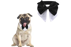 HACRAHO Collier de nœud Papillon Formel pour Chien, 1 PCS Collier de nœud Papillon de Mariage pour Animaux de Compagnie Collier de Cravate de Smoking pour Animaux de Compagnie, Tour de Cou 16-17.99"