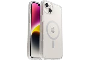 OtterBox Symmetry+ Przezroczyste Etui na iPhone 14 Plus na MagSafe, Wstrząsoodporny, x3 Testowany Zgodnie ze Standardami Wojskowymi, Ochrona Antybakteryjna, Przezroczyste, Bez Opakowania Detalicznego