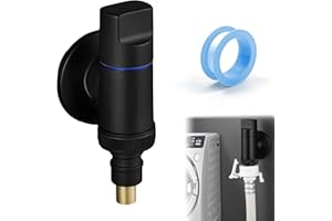GD HUA Robinet de Machine à Laver, 1/2 et 3/4 Noir Vanne d'Angle de Robinet de Machine à Laver en laiton, D'Arrêt d'Eau pour Machine, pour Machine à Laver, Jardin, Toilettes, Évier