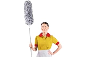 NOCHME Staubwedel Teleskop Mit Extra Lang Ausziehbar Griff, 78-245cm Edelstahl Waschbar Staubwischer Staubbesen Mit Biegbarem Mikrofasern Bürsten Kopf Zur Entfernt Staub Und Spinnweben