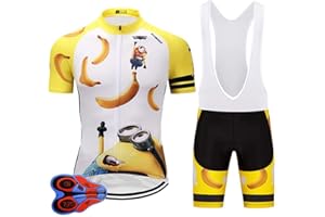 Moxilyn Abbigliamento Ciclismo da Uomo,Maglia Manica Corta+Pantaloncini,Cuscino Gel 9D,Ciclismo Moda Set Completo,Ciclismo Ciclismo Jerseys per Uomo,Ad Asciugatura Rapida Traspirante