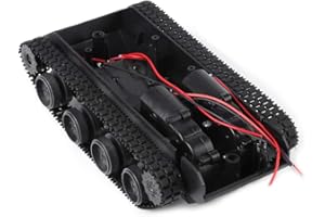 FTORY Tank Chassis, Smart Robot Car Tank Chassis Kit, Leichtes stoßdämpftes Kunststoff Tankchassis DIY Kit mit 130 Motor 3V-7V zur Herstellung von Panzerspielzeugen oder Roboterprojekten
