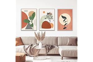 ZFTCN Lot de 3 posters muraux, style bohème, abstraits, motif de dessin au trait de femme, feuilles botaniques abstraites imprimées, sans cadre, 20 x 30 cm