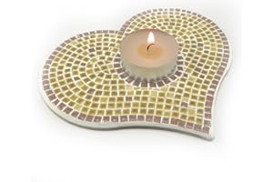 ALEA MOSAIC Kit mosaïque décoration bougeoir DIY Jaune-miel