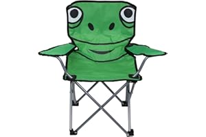 DEPORTE FANS Silla Plegable Kids para Camping, jardín, Piscina y Patio,Interiores y Exteriores,Silla Plegable con Bolsa de Transporte - Silla para niños. (Verde Estilo Rana)