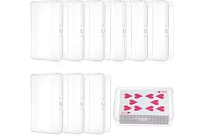 HOCUCHELAND 10 Stück Spielkarten Box, Karten Aufbewahrungsbox mit Deckel, Kartenbox Spielkarten Transparentem Leere Kartenbox, Spielkarten Etui für Karten Aufbewahrung Visitenkarten Sammelkarten, 9,5x6,5x2,5cm