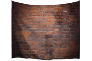 A.Monamour Tapisseries Décoratives Vendange Pays Rural Mur De Briques Rouges Grunge Mur Thème 3D Tissu Imprimé Art Suspendus Rideaux De Tapisserie Pour Salle D'Étude De Chambres 203X153Cm / 80" X60"