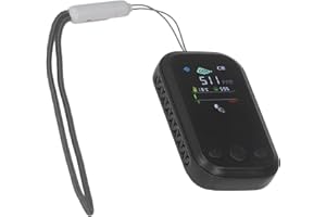 FYDUN Detektor Miernika Jakości Powietrza, Detektor CO2 Wykrywanie NDIR Typ C Tester Temperatury ładowania Wilgotność Miernik CO2 Przenośny Monitor Jakości Powietrza (Czarny)