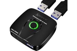 USB 3.0 Switch, Switch USB 2 komputery, 1 in 2 out / 2 in 1 out, YOUTINGHDAV Przełącznik USB dla 2 komputerów Udostępnij mysz, klawiaturę, drukarkę, skaner, dysk U, wired remote i 2 kablami USB 3.0