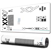 McStorey GRID XXL Mouse Pad 90x40 cm, B&uuml;y&uuml;k Masa Matı, 3 mm Dikişli Kenar, Kaymaz Kau&ccedil;uk Taban, Gaming Mousepad &ndash; White Grid