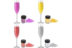 4 Colours Edible Glitter, Edible Metallic Powder, Edible Glitter Pastry, For Colours of Fondant, Doughnuts, Cakes, Drinks, Ice Cream (3g C/U)