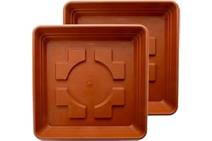 2FRIENDS Posavasos de 35 x 35 cm para macetero grande exterior (juego de 2 unidades) – Extra robusto terracota para macetas grandes exteriores – Plástico protegido contra los rayos UV fabricado en Alemania