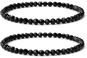 Landorilo 4mm Stretch Armband aus Echten Naturstein Perlen, Heilstein Edelstein Armbänder für Damen Herren, Glücksarmband, Exquisite Geschenke, Inklusive Ersatzperlen