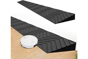 ‎JUDY1980 Rampe für Bordsteinkante, 2 bis 6.5 cmhoch, Haushaltrutschfeste StufenRampen, Tür für Fahrrad, Rollstuhl, Reinigung, Roboter, Garage Lagerhalle，Verbundkunststoff, Schwarz