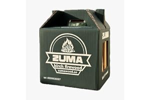 Zuma Woods Kiln-Dried Birch Firewood 7-9kg Eco Box – Clean, Long-Burning Wood for BBQ, Fireplace & Camping
