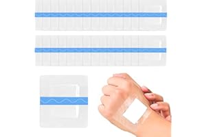 EJRUP 30 pansements étanches, 6x7cm/3x4cm, pour protection des plaies sous la douche, pansement tatouage waterproof, pansement etanche