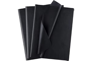 MARKQ Black Gift Wrapping Tissue Paper Sheets for DIY Crafts, Gift Bags, Holidays, Birthdays, 50 x 75 cm (50 Sheets)