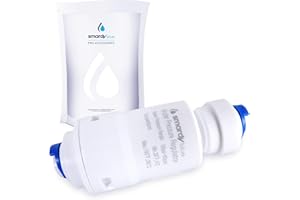 smardy Réducteur de pression pour 1/4" tuyau de réfrigérateur, Filtre à eau, Régulateur de pression pour osmoseur, Limiteur de pression d'eau pour réfrigérateur Side by Side, osmose inverse