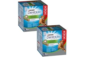 PURINA DENTALIFE Daily Oral Care - Snack Dentale Cane Adulto Taglia Grande, Sticks per l'igiene orale. 2 Confezioni da 54 Sticks