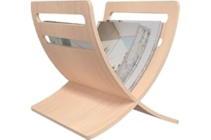 Kavolet Revistero de Madera Independiente, Moderno, revistero de Madera, Soporte para revistas, Soporte para folletos, Soporte para Libros, 29,5 x 29,5 x 26,5 cm