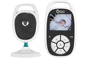 Babymoov - YOO See, Babyphone vidéo caméra bébé Ultra Compact - Fixation murale incluse - Labellisé Long Time - Faible Emission d'ondes - Ecran 2,4'' - Portée 250m - Talkie-Walkie & Mode VOX, 480p
