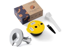 HAILASRE Pods Tas simo réutilisables 180ml PP Plastique Filtre à capsules de café rechargeables avec tamper en acier inoxydable pour machine Tas simo