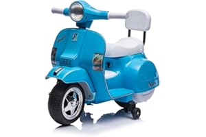 TECNOBIKE SHOP - VENDITA ACCESSORI GIOCATTOLI Moto Scooter Elettrico per Bambini Piaggio Vespa Mini PX 6V - Luci Suoni (Blu)