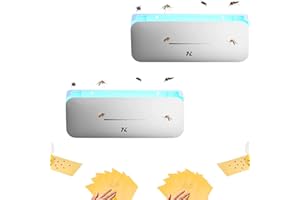 MAGIC SELECT 2x Lampada Elettrica per Zanzare da 220 V, Repellente per Insetti, 10 W Power Fly Killer, Luce UV da 365 nm, Senza Sostanze Chimiche, Valida per Uso Interno ed Esterno, 50 m-100 m2.(40 fogli inclusi)