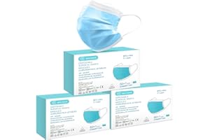 MEDI SANTÉ 3 Lots de 51 Masques Chirurgicaux médicaux Masques de Protection Masques jetables Type IIR EN14683 BFE≥98% 3 Plis