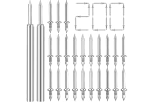 Toivize 200 Pcs Clou sans Couture avec Fil de Plinthe à Double Tête, Clous à Double Tête Clous de Plinthe Vis de Sécurité Invisibles pour Plinthes sans Traces avec 2 Outils de Clouage sans Marquage