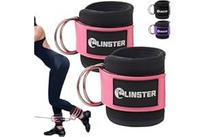 LINSTER R Chevillères Poulies Gym, 2 pièces de cheville pour poulie rembourrée Velcro pour câble machine à gluter et à jambes, accessoires de gymnastique pour femmes et hommes