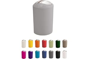 KW "Gleam 5Ltr Swing Bin - Compact Bathroom/Kitchen/Waste Bin (Cloud Grey)